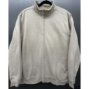 Bass Sweatshirt Women XL Beige Sherpa Lined Full Zip Pocket Soft Cozy Minimalist